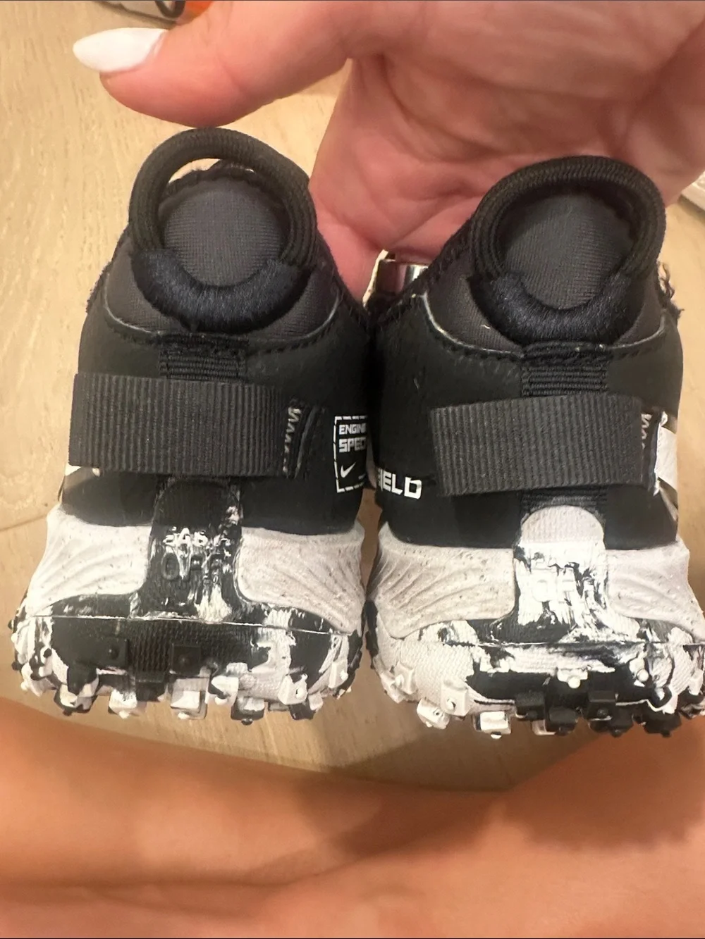 Nike Kids Black Lace-Up Sneakers with White Stitching